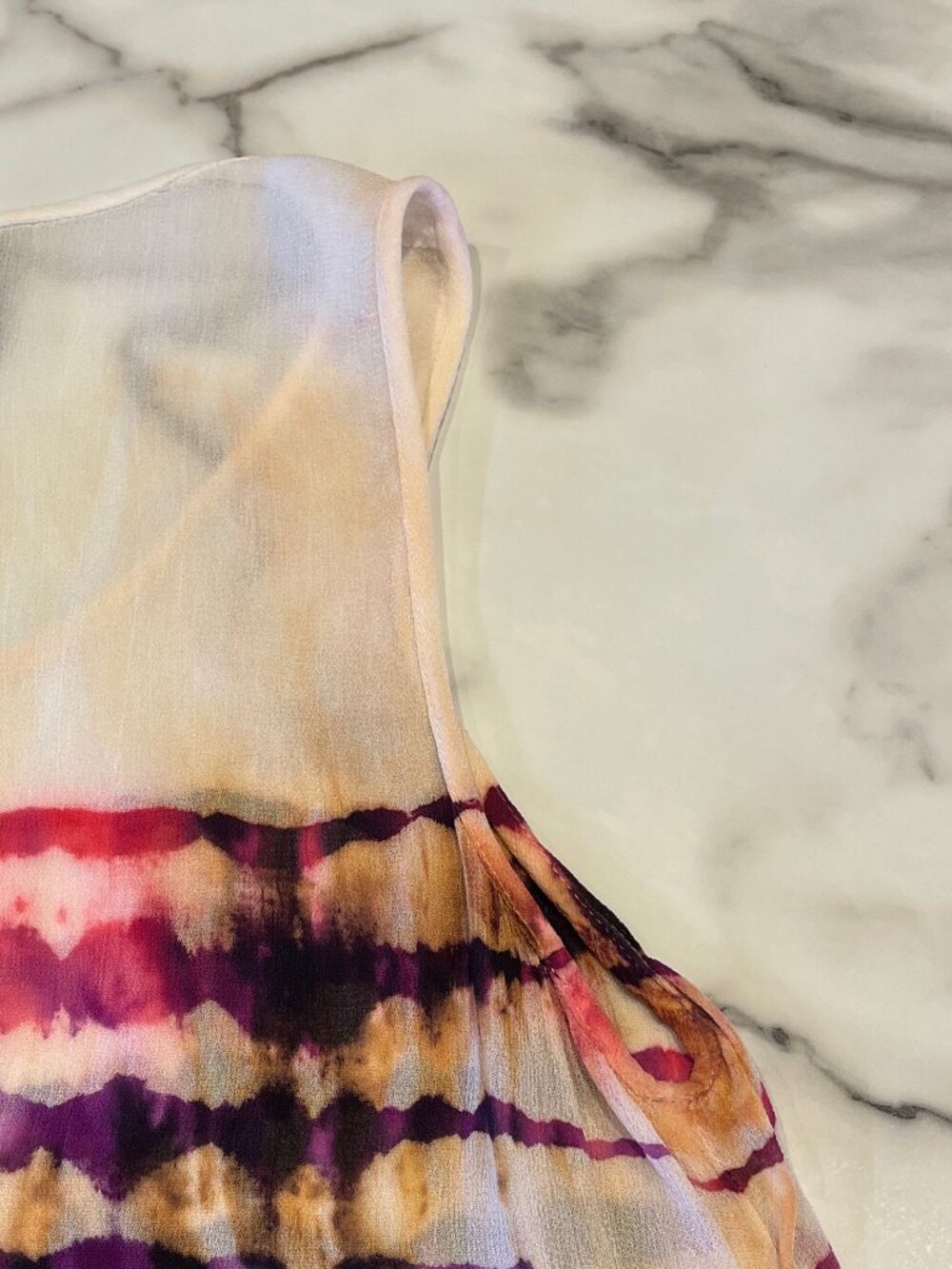 Bobeau Scoop Neck Tank Top Blouse Shibori Tie Dye Medium - Picture 8 of 12
